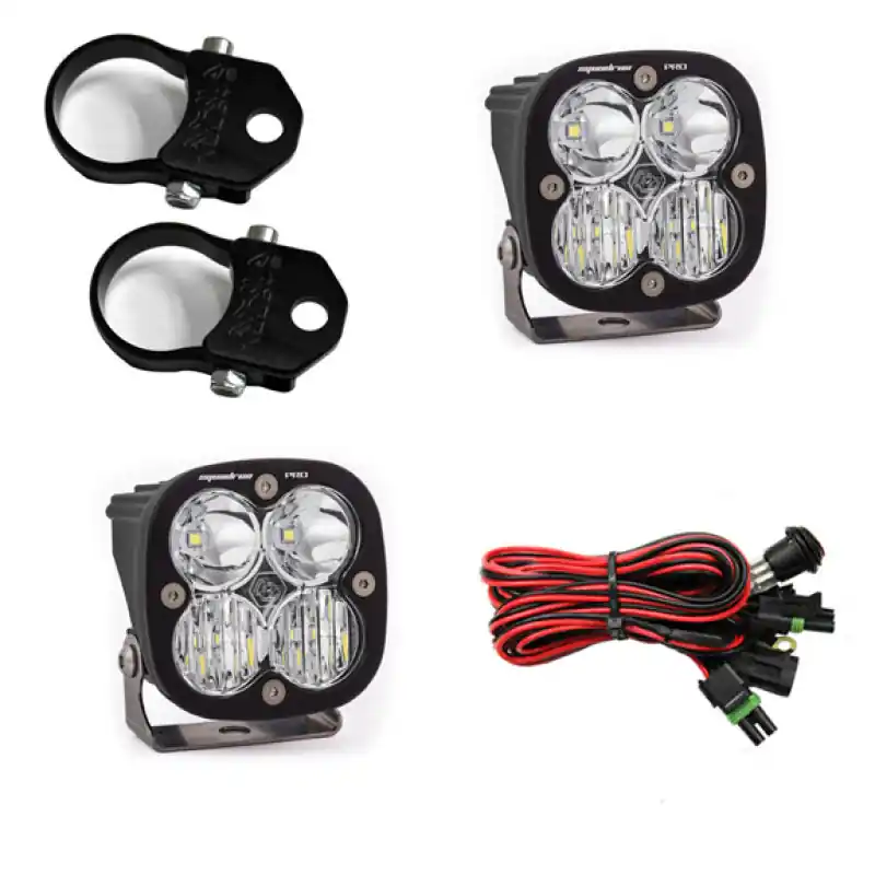 Baja Designs Squadron Pro LED Light Pods Kit w/A-Pillar Mounts/1.75in Harness Final Sale