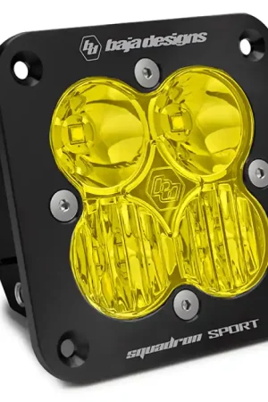 Baja Designs Squadron Sport Driving/Combo Pattern Flush Mount Black LED Light Pod - Amber Latest