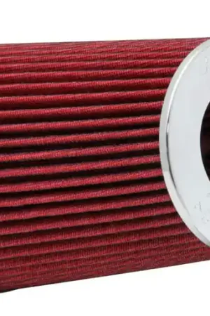 Place Order K&N Universal Air Filter Chrome Round Tapered Red - 4in Flange ID x 1.125in Flange Length x 9.5in H