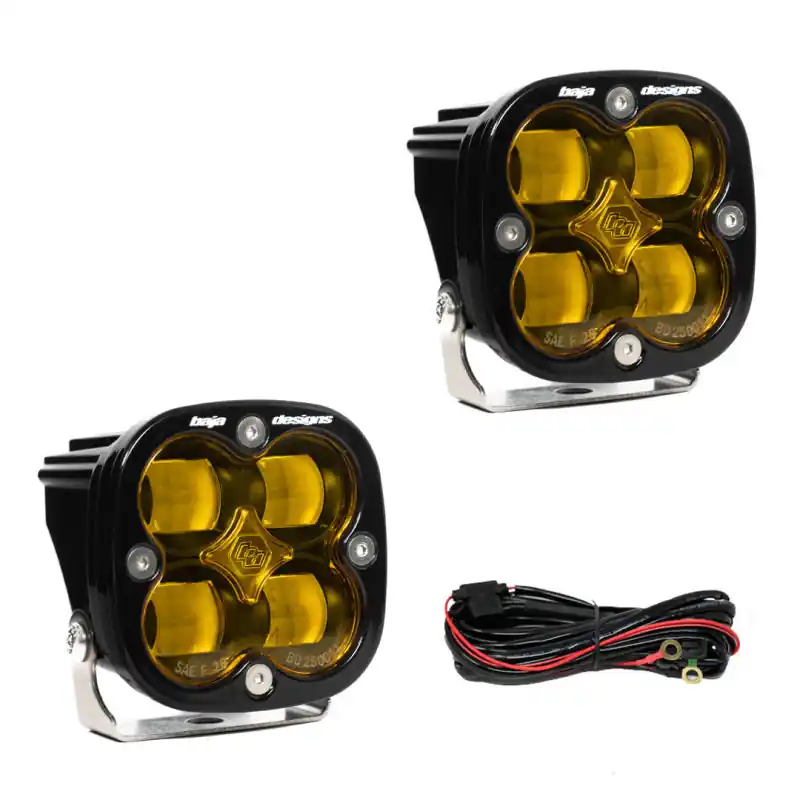 Direct From Factory Baja Designs Squadron SAE LED Auxiliary Light Pod Pair - Amber