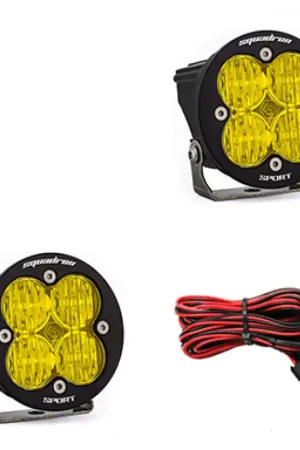 Professional Grade Baja Designs Squadron R Sport Wide Cornering Pair LED Light Pods - Amber