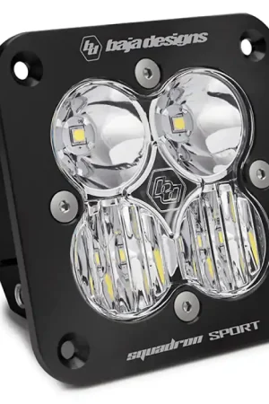 Hot Picks Baja Designs Squadron Sport Driving/Combo Pattern Flush Mount Black LED Light Pod - Clear
