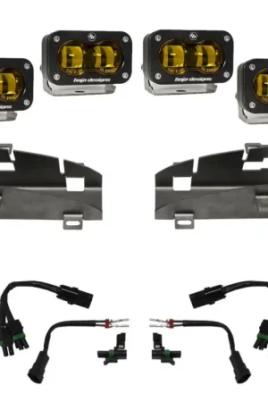 Price Cut Baja Designs 19-22 Dodge RAM 1500 Rebel / 21-22 1500 TRX S2 SAE Dual Fog Pocket Light Kit - Amber