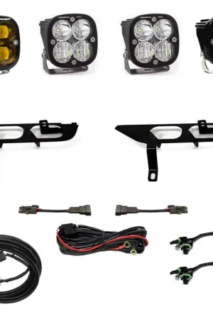 Baja Designs 2021+ Ford F150 Fog Pocket Kit SAE Amber Squadron Sport DC Premium