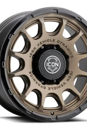 ICON Alloys Rancho 20x9 / 8x170 / 6mm / 5.25in BS Satin Bronze w/ Gloss Black Lip Wheel Free Returns