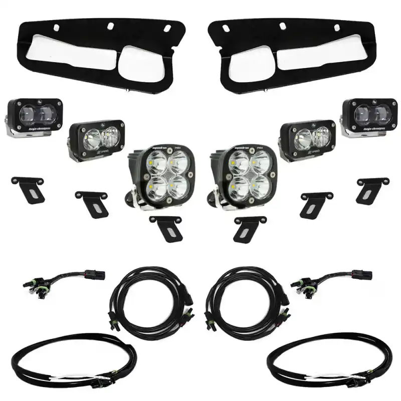 Baja Designs 21-22 Ford Bronco w/Steel Bumper S2 SAE Pro Fog Pocket Light Kit w/Upfitter - Clear Handmade