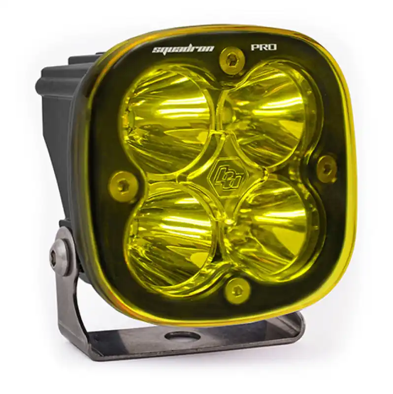 Top Pick Baja Designs Squadron Pro Spot Pattern Black LED Light Pod - Amber