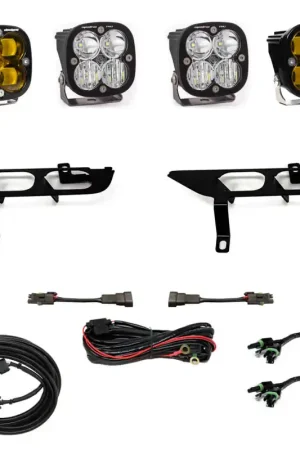 Instant Buy Baja Designs 2021+ Ford F150 Fog Pocket Kit SAE Amber Squadron Pro DC