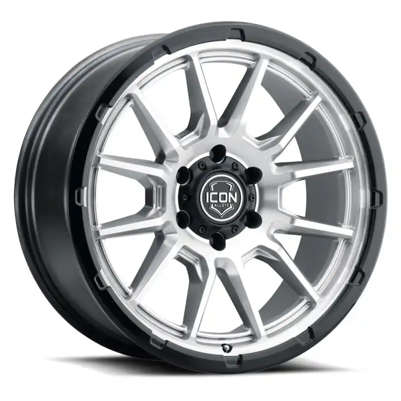 ICON Alloys Cajon 20x9 / 8x6.5 / 12mm / 5.5in BS Silver Machined Wheel w/ GB Lip No Minimum Order