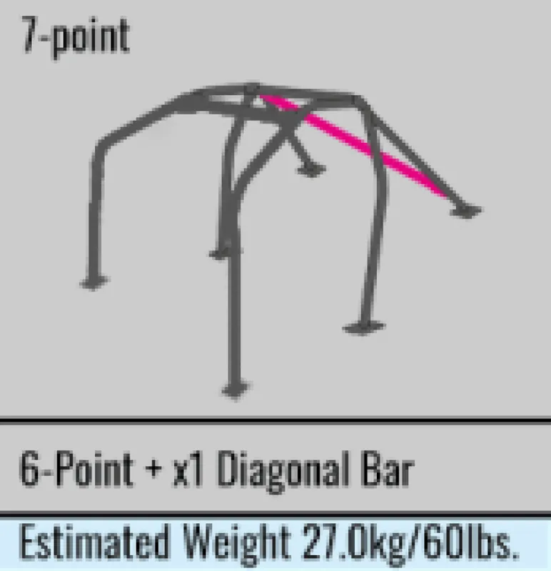 Cusco SFTY21 2-Passenger 7-Point BLK DASH-THROUGH Roll Cage Subaru WRX GDB 01-07 Price Drop