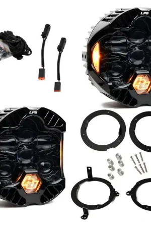Money Back Guarantee Baja Designs 18-25 Jeep Wrangler JL/20-25 Gladiator JT (w/Halogen) DOT LP6 LED Headlight Kit - Amber