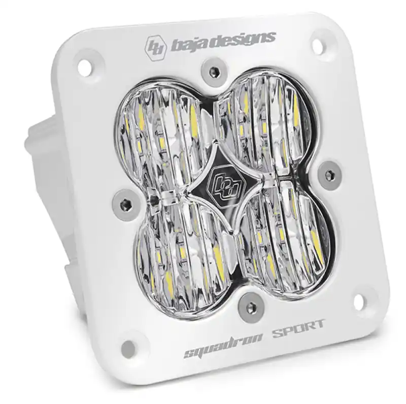 Baja Designs Squadron Sport White Wide Cornering Pattern Flush Mount LED Light Pod - Clear Genuine
