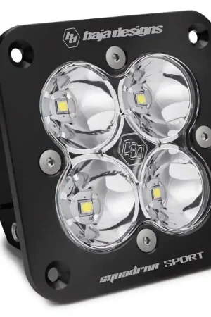 Warranty Included Baja Designs Squadron Sport Black Flush Mount LED Spot - Clear