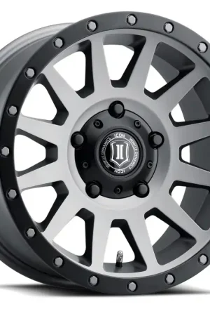 ICON Compression 17x8.5 5x150 25mm Offset 5.75in BS 110.1mm Bore Titanium Wheel Certified
