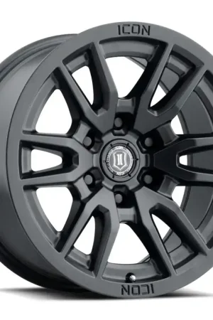 ICON Vector 6 17x8.5 6x135 6mm Offset 5in BS 87.1mm Bore Satin Black Wheel Seasonal Sale