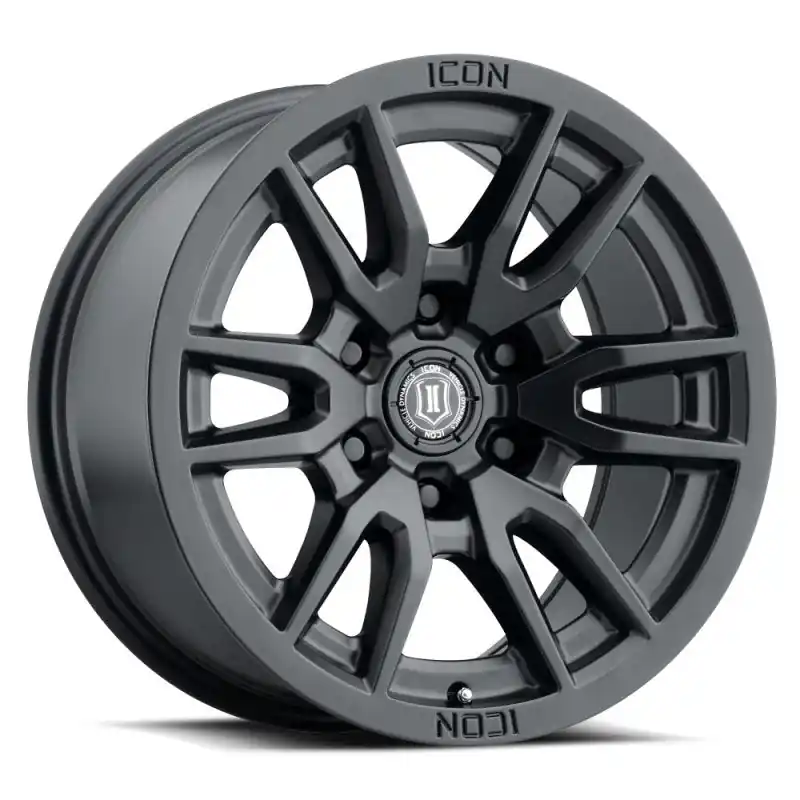 ICON Vector 6 17x8.5 6x135 6mm Offset 5in BS 87.1mm Bore Satin Black Wheel Seasonal Sale