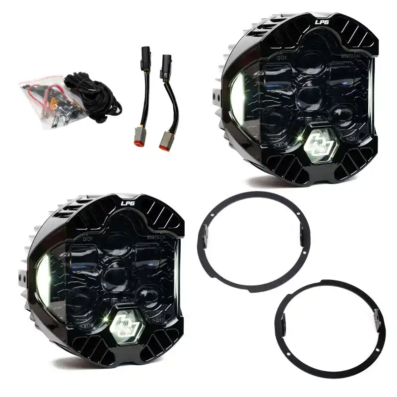 Baja Designs 07-18 Jeep Wrangler JK DOT LP6 LED Headlight Kit (For LED Headlights) - Clear/White One Day Deal