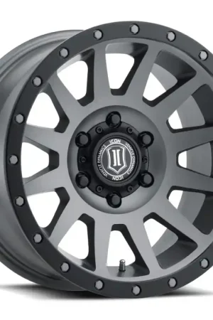 Top Pick ICON Compression 18x9 5x150 25mm Offset 6in BS Titanium Wheel