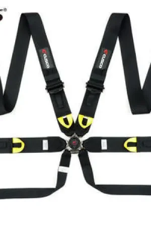 Cusco Universal 6 Point 3in Shoulder 3in Lap w/ Eyebolts (7/16-20UNF Thread) FIA Racing Harness- Blk Free Returns