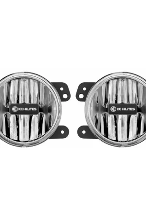 KC HiLiTES 10-18 Jeep JK 4in. Gravity G4 LED Light 10w SAE/ECE Clear Fog Beam (Pair Pack System) Seasonal Sale