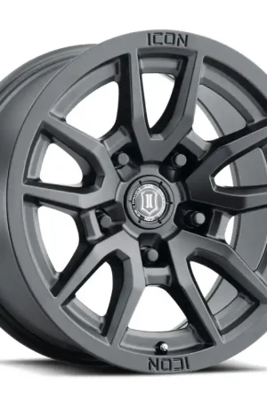 ICON Vector 5 17x8.5 5x5 -6mm Offset 4.5in BS 71.5mm Bore Satin Black Wheel Professional Grade