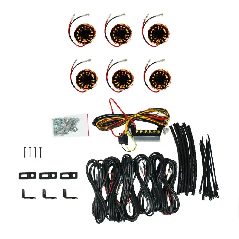 Money Back Guarantee KC HiLiTES Cyclone V2 LED - Rock Light - 6-Light System - Amber - 5W Flood Beam