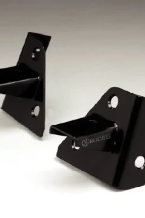 KC HiLiTES 86-95 Jeep YJ Windshield Hinge Light Mount Bracket Set (Pair) - Black Budget