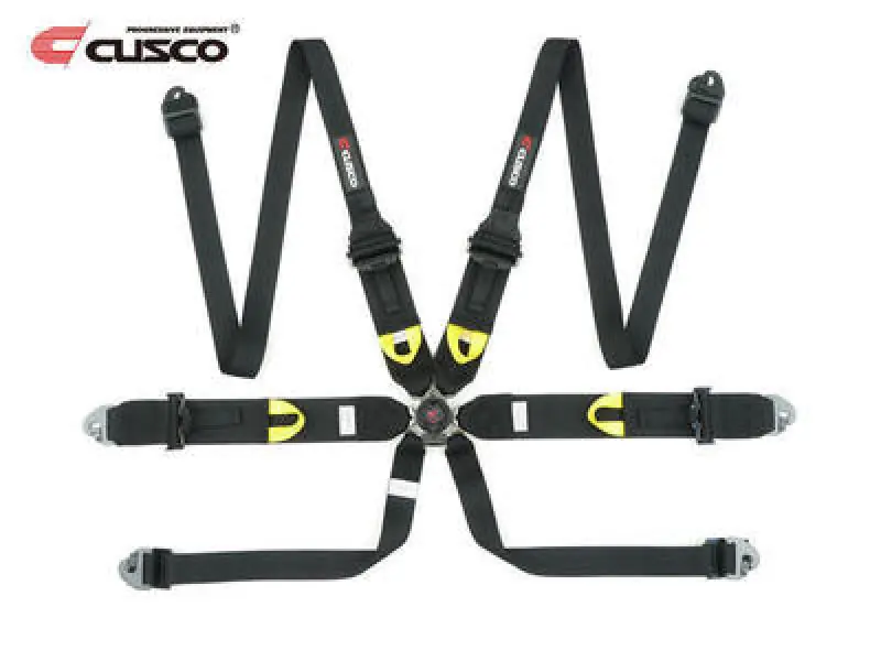Budget Cusco Universal 6 Point 3in Shoulder 3in Lap (HANS) w/Eyebolts (7/16-20UNF) FIA Racing Harness- BLK