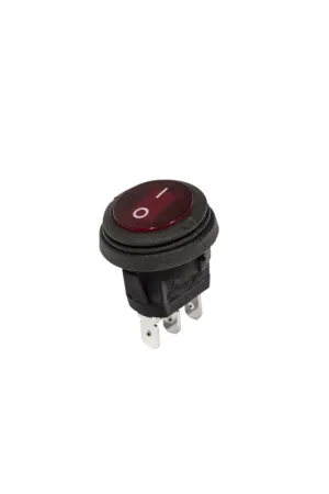 KC HiLiTES Illuminated LED 10A Round Rocker Light Switch - Red Trending