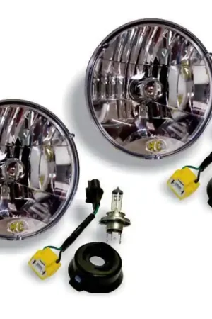 Budget KC HiLiTES 07-18 Jeep JK H4 Headlight Conversion Kit - DOT Apprv./Incl. H13 to H4 Connectors (Pair)