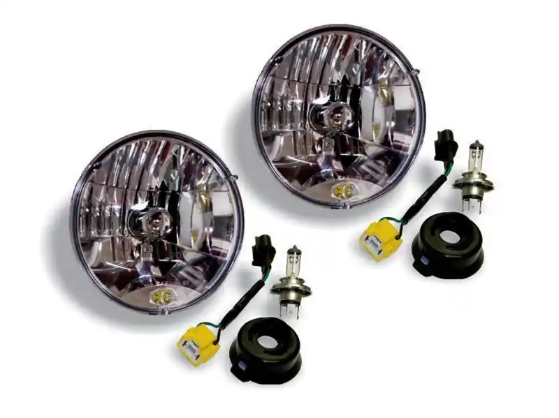 Budget KC HiLiTES 07-18 Jeep JK H4 Headlight Conversion Kit - DOT Apprv./Incl. H13 to H4 Connectors (Pair)