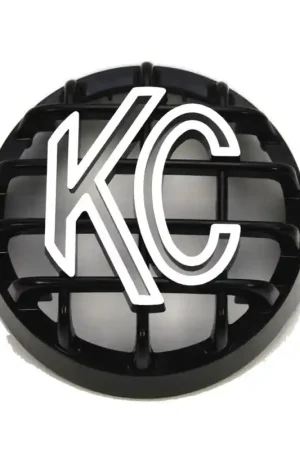 KC HiLiTES 4in. Round ABS Stone Guard for Rally 400 (Single) - Black w/White KC Logo Wholesale
