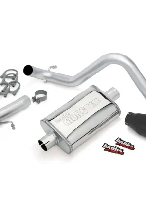Banks Power 12-15 Jeep 3.6L Wrangler (All) - 2dr Monster Exh Sys - SS Single Exh w/ Black Tip Warranty Included