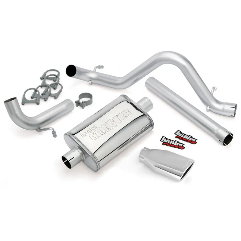 Banks Power 12-15 Jeep 3.6L Wrangler (All) - 4dr Monster Exh Sys - SS Single Exh w/ Chrome Tip Fan Favorite