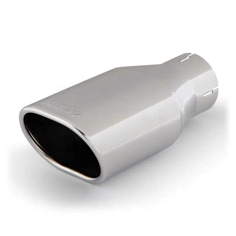 Hot Deal Banks Power Tailpipe Tip Kit - SS Obround Angle Cut - Chrome - 2.5in Tube 3.13in X 3.75in X 11in