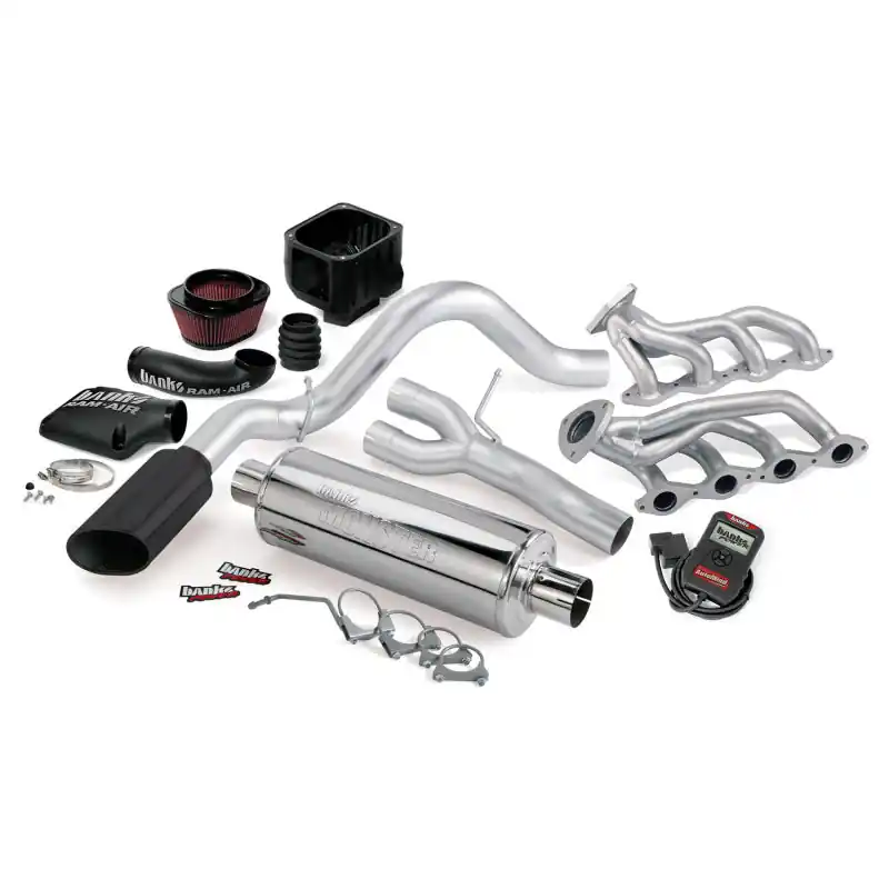 Banks Power 02 Chevy 4.8-5.3L 1500-ECSB PowerPack System - SS Single Exhaust w/ Black Tip Money Back Guarantee