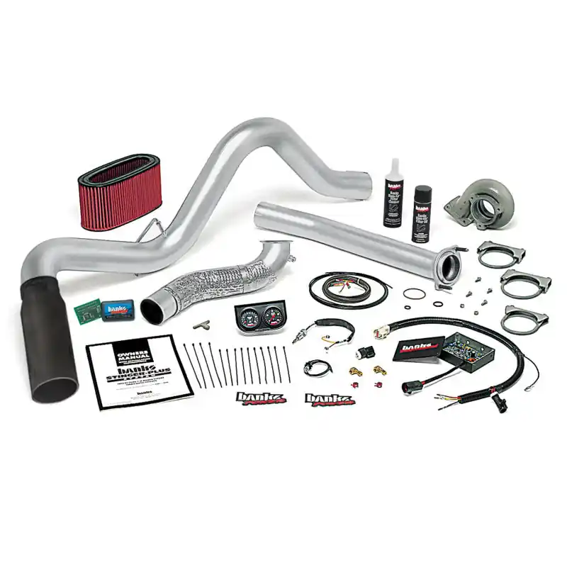 Original Banks Power 95.5-97 Ford 7.3L Auto Stinger-Plus System - SS Single Exhaust w/ Black Tip