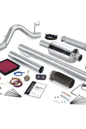 Crafted Banks Power 01 Dodge 5.9L 245Hp Ext Cab Stinger System - SS Single Exhaust w/ Black Tip