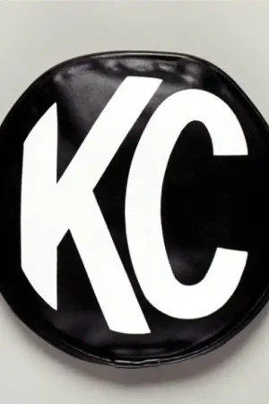 Warranty Included KC HiLiTES 8in. Round Soft Cover (Pair) - Black w/White KC Logo