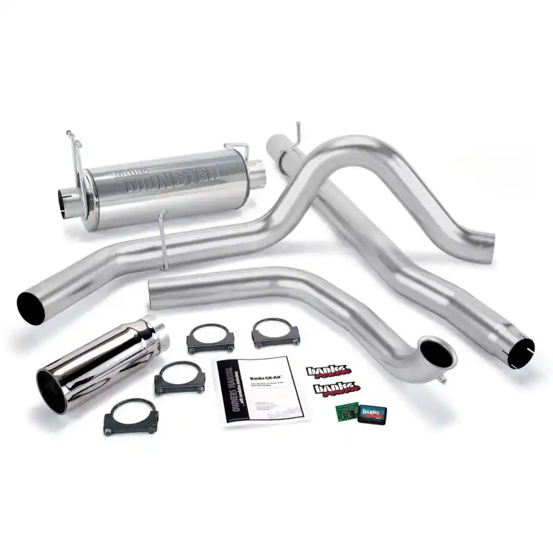 Buy Direct Banks Power 01-03 Ford 7.3L w/Cat Conv Git-Kit - SS Single Exhaust w/ Chrome Tip