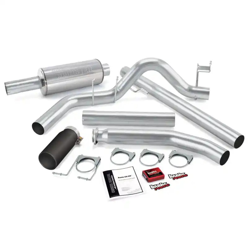 Special Discount Banks Power 98-00 Dodge 5.9L Ext Cab Git-Kit - SS Single Exhaust w/ Black Tip