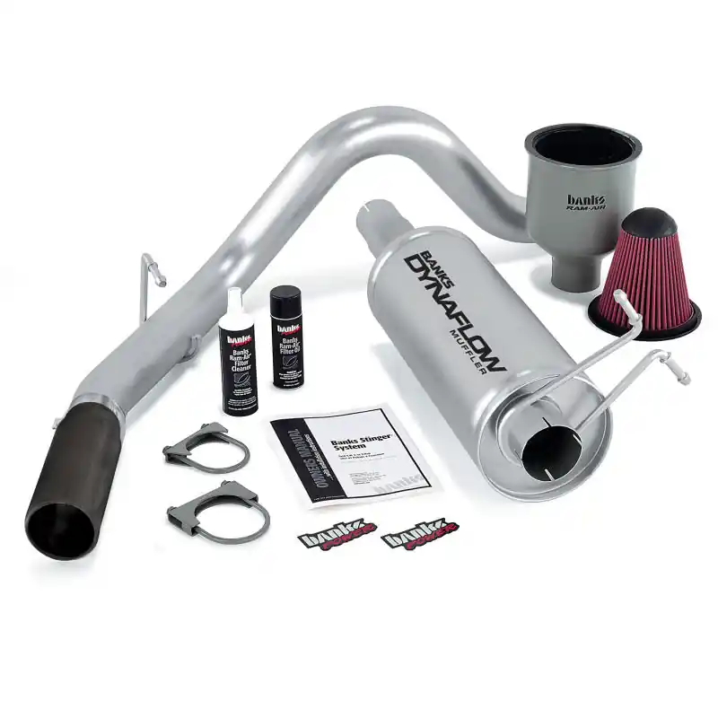 Trusted Brand Banks Power 99-04 Ford 6.8L Ext/Crew S/D Stinger System - SS Single Exhaust w/ Black Tip