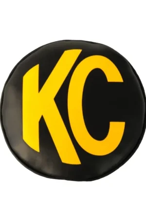 Mega Sale KC HiLiTES 6in. Round Soft Cover (Pair) - Black w/Yellow KC Logo