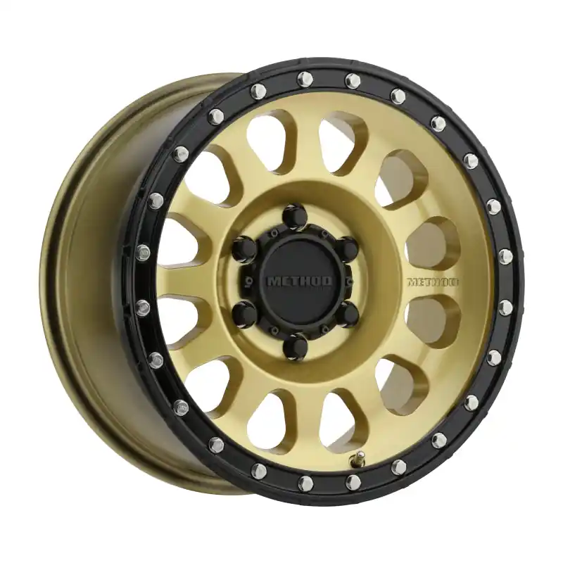 Method MR315 17x8.5 0mm Offset 6x135 87mm CB Gold/Black Street Loc Wheel Certified