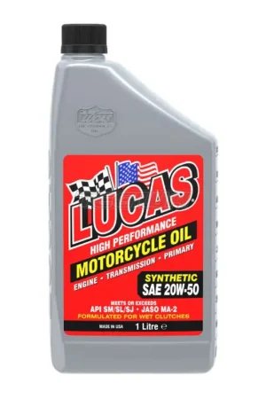 Lucas Oil 20W-50 Synthetic Motorcycle Oil 1 Litre Original