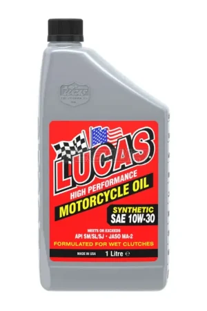 Lucas Oil 10W-30 Synthetic Motorcycle Oil 1 Litre Next Day Delivery