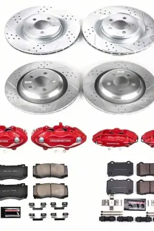 PowerStop Z23 Evolution Sport Brake Rotor, Pad and Caliper Kit; Front and Rear Popular