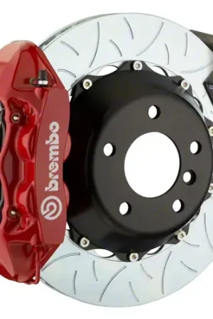 Brembo GT Series 4-Piston Rear Big Brake Kit with 15-Inch 2-Piece Type 3 Slotted Rotors; Red Calipers Big Sale