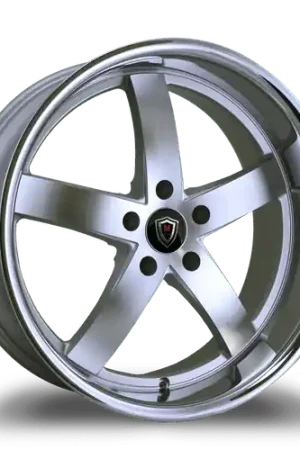 MARQUEE WHEELS M5330B 5x115 22x10.5+20 SILVER /MACHINED/STAINLESS LIP Cheap