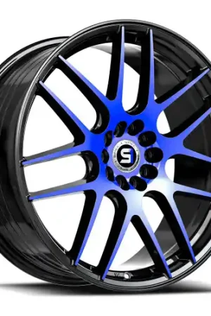 Last Chance Spec-1 SP-65 5x112/5x114.3 20x8.5 +38 Gloss Black & Blue Machined